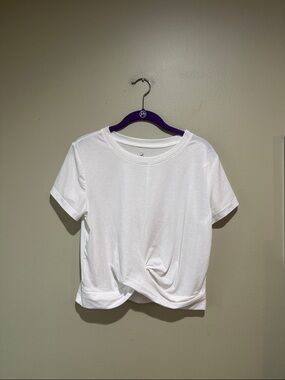 Lou & Grey White Short Sleeve Twist-Front Tee